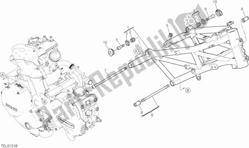 Tutte le parti per il Telaio del Ducati Multistrada 1260 Enduro 2019